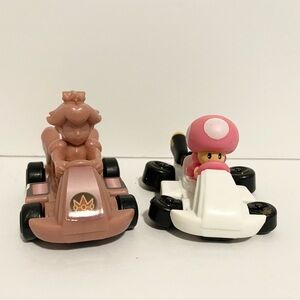 McDonalds Happy Meal Super Mario Bros Kart Figures Nintendo Peach Toadette